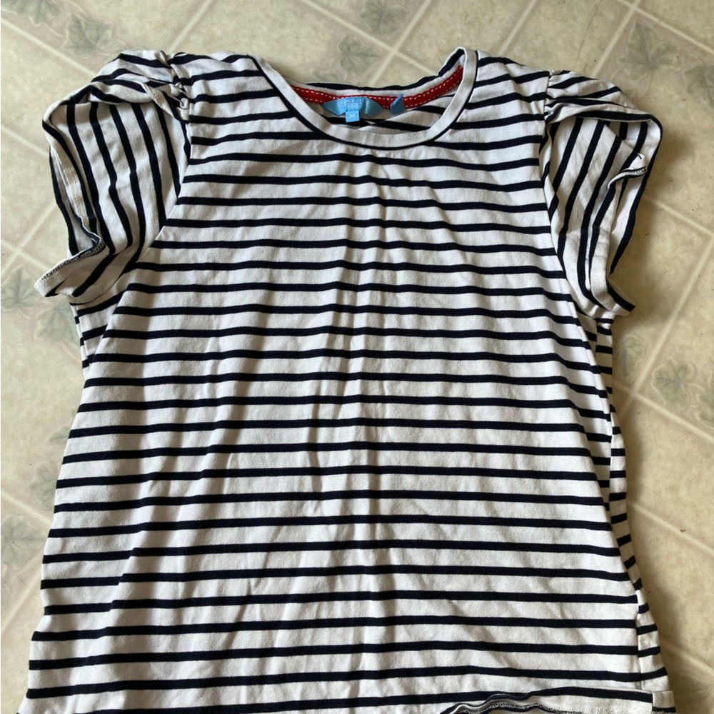 Rsvp Draper James Blue White Stripe Tulip Sleeve Tee